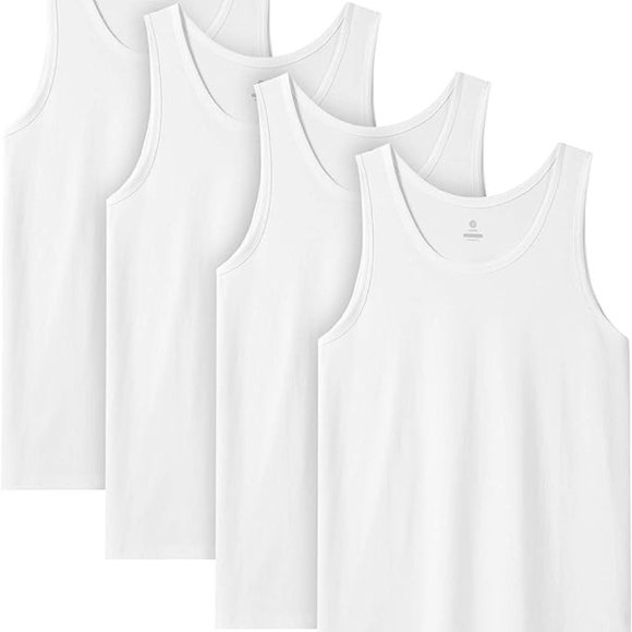 Lapasa Kid's 4 Pack White Underwear Rib Knitting Tank Tops Size Small - Picture 1 of 1